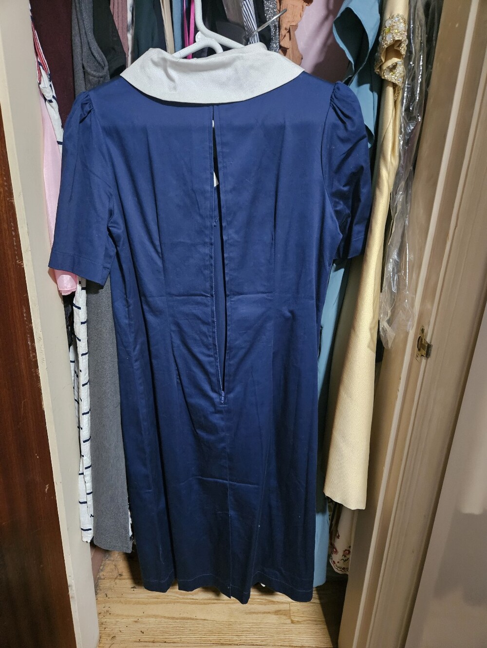 Unique Vintage x Hell Bunny Size Large Navy Blue Sailor Jackie Pencil Dress - Picture 9 of 10
